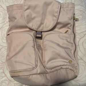 Lululemon Athletica Cream and Pink Backpack with Relaxed Structure